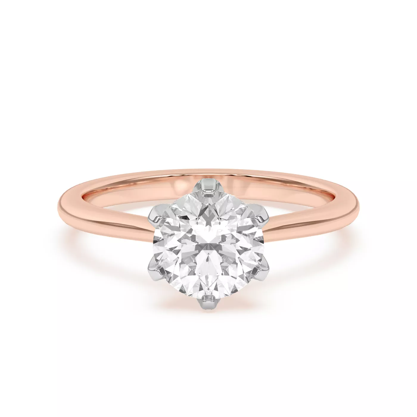 Pure Solitaire Focus Rose Gold 18k & White Gold 18k Engagement Ring