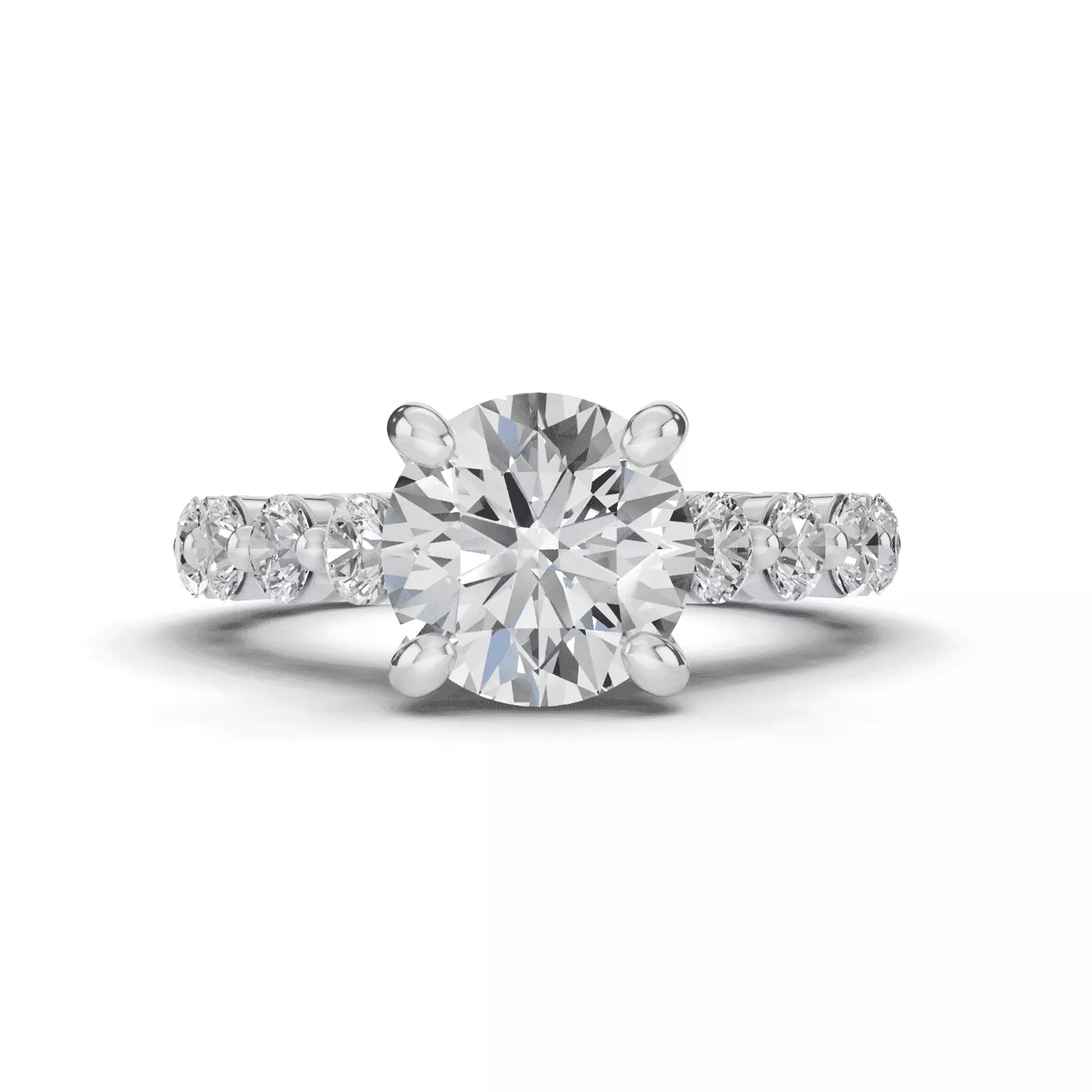 Cathedral Profile 14K White Gold Engagement Ring