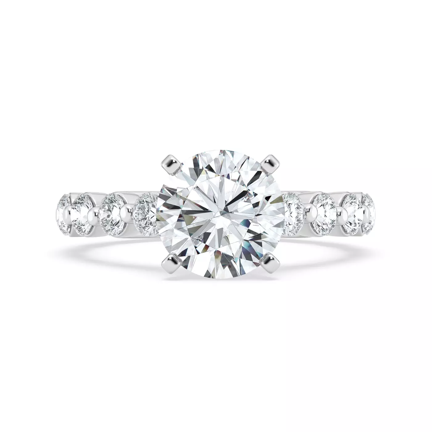 Cathedral Profile Platinum Engagement Ring
