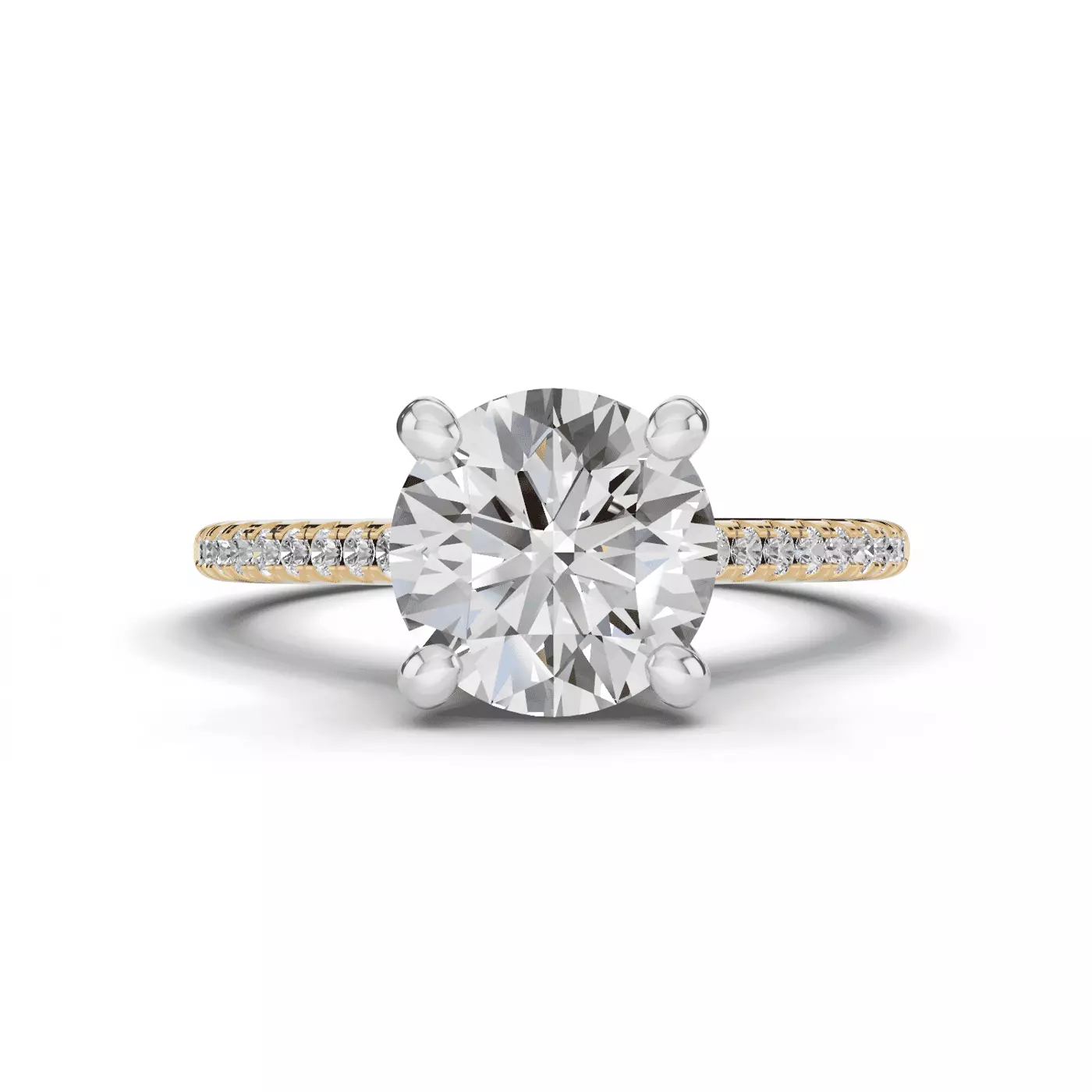 Cathedral Profile 18K Yellow Gold Engagement Ring