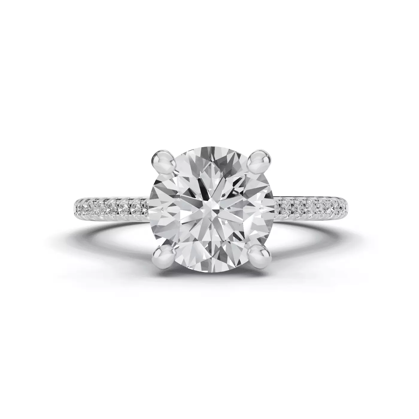 Cathedral Profile 14K White Gold Engagement Ring