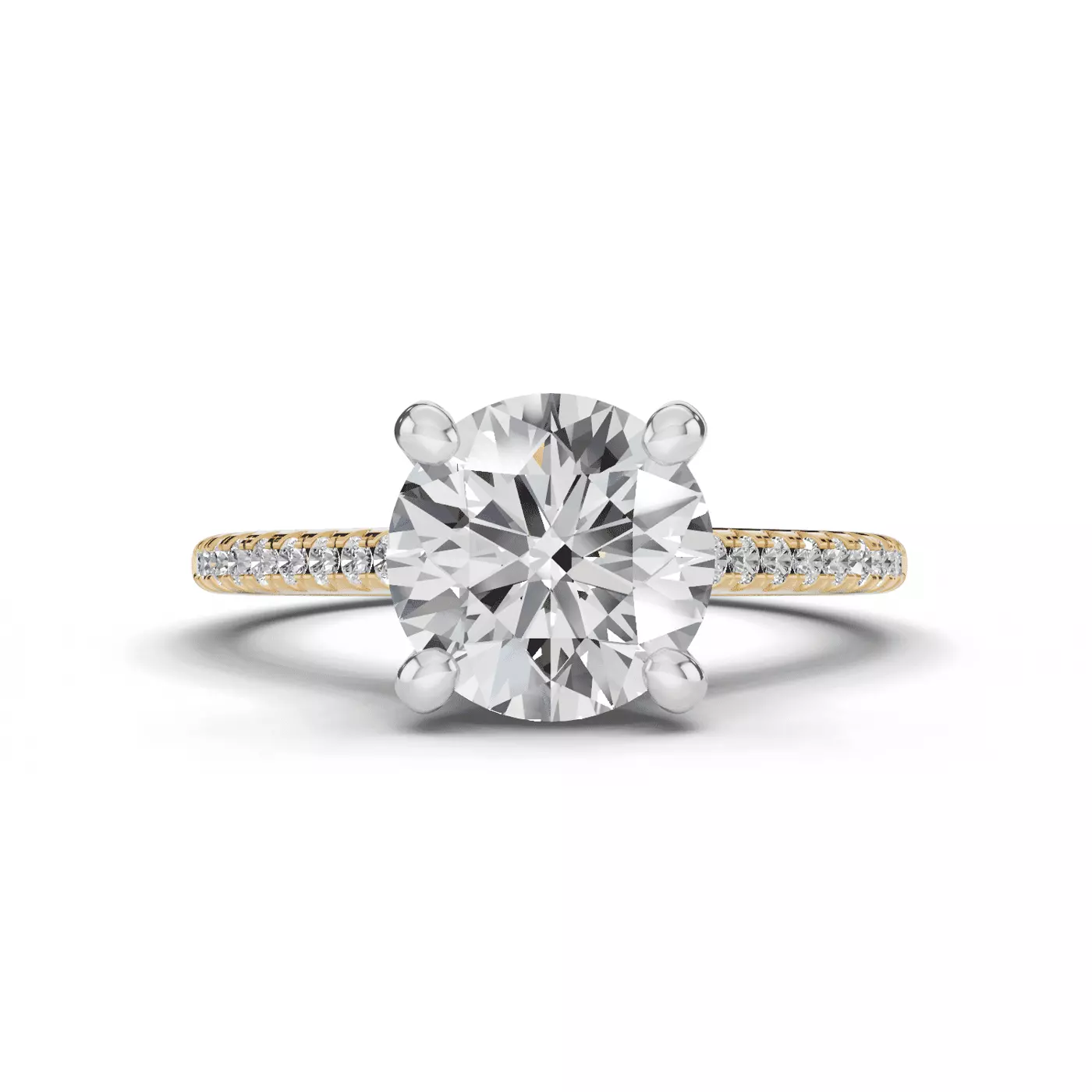 Hidden Halo Sparkle 14K Yellow Gold Engagement Ring