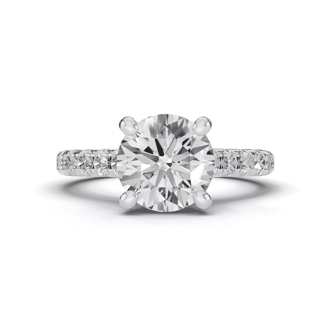 Concealed Halo Sparkle 14K White Gold Engagement Ring