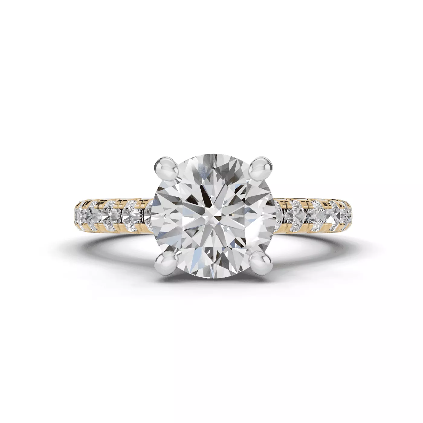 Concealed Halo Sparkle 14K Yellow Gold Engagement Ring