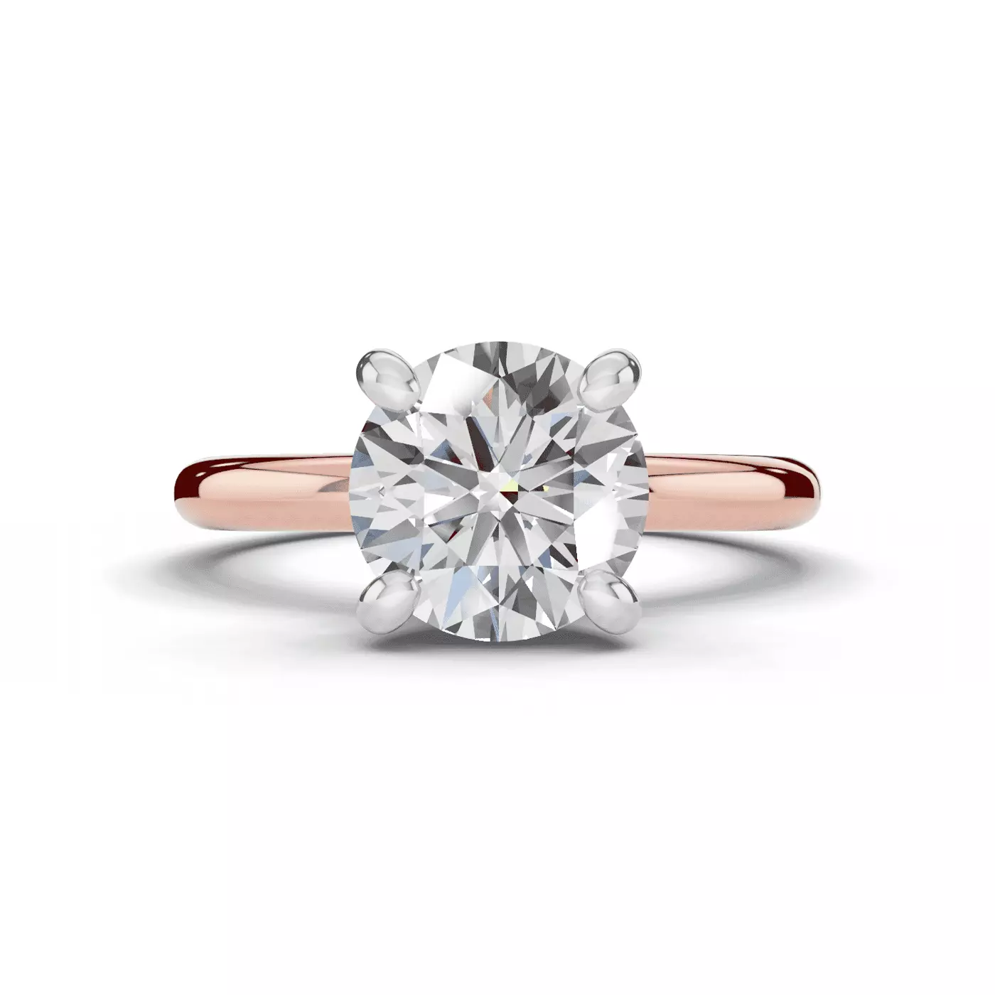 Hidden Halo Sparkle 14K Rose Gold Engagement Ring