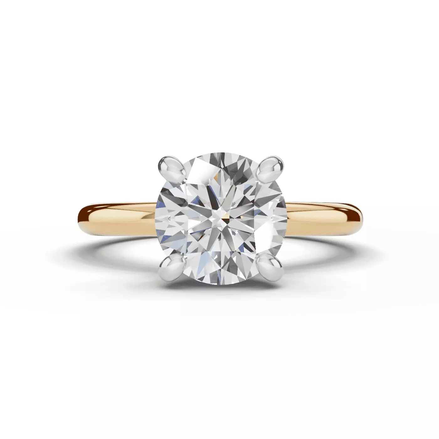 Hidden Halo Sparkle 14K Yellow Gold Engagement Ring