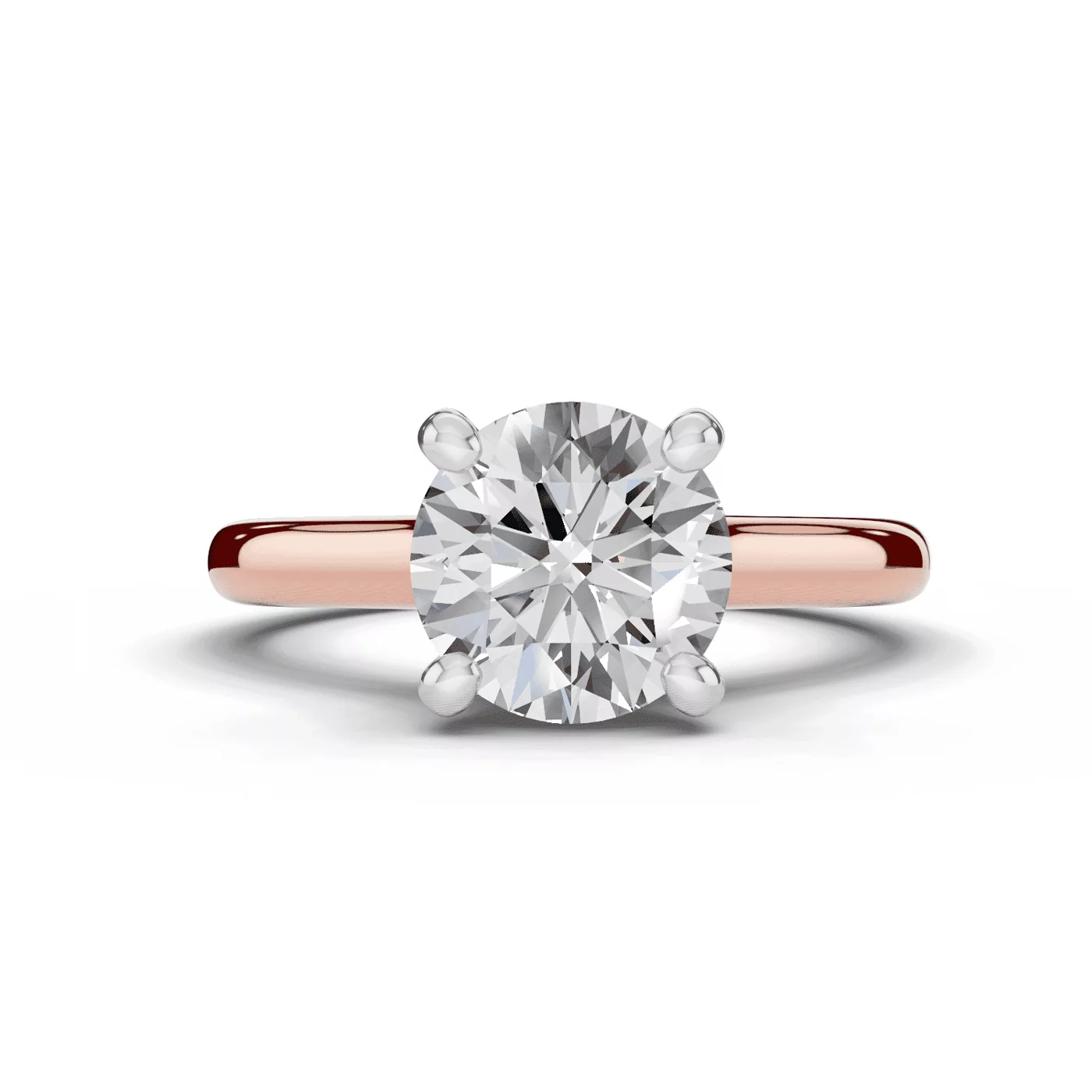 Concealed Halo Sparkle 14K Rose Gold Engagement Ring