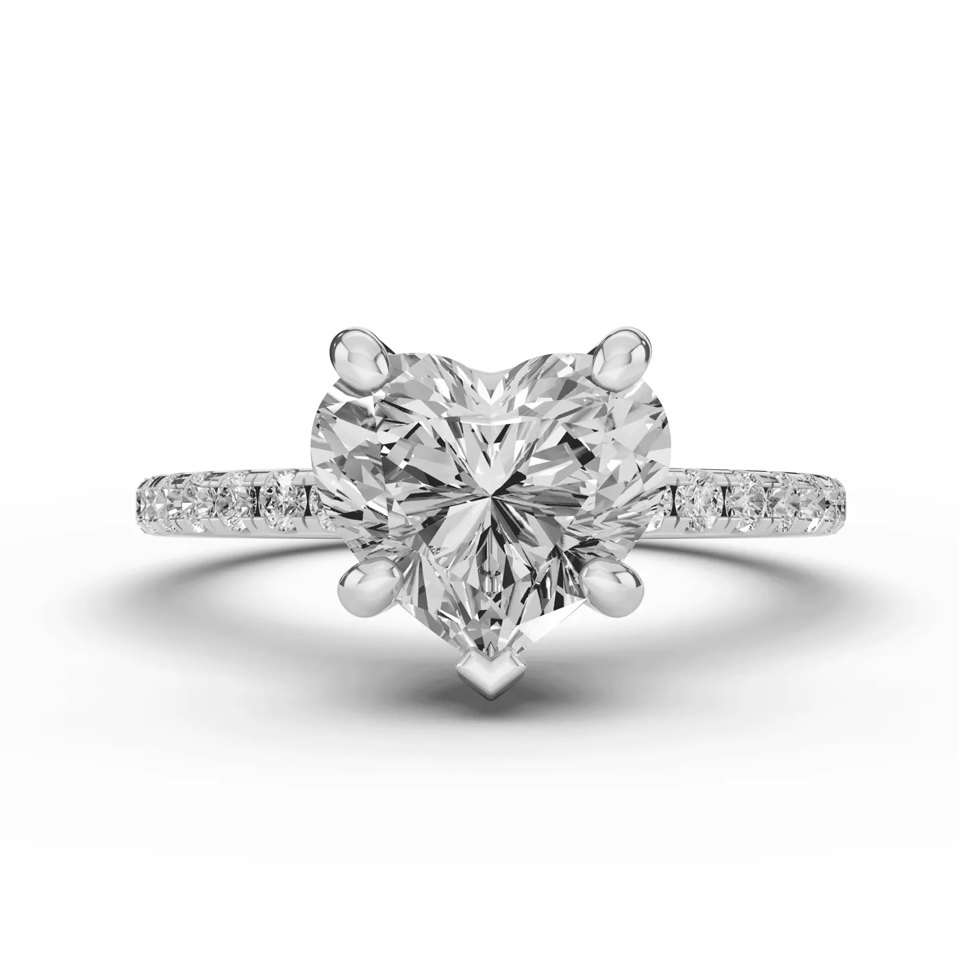 Pavé Band 14K White Gold Engagement Ring