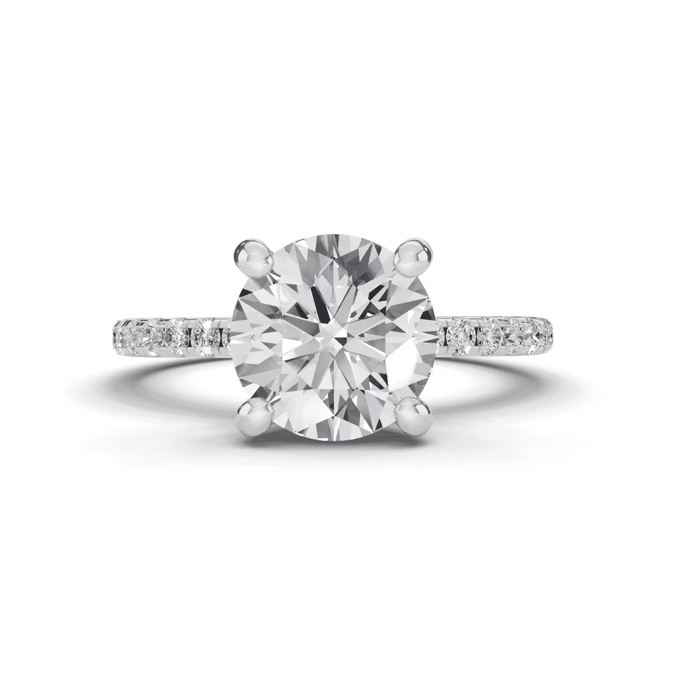 Pavé Band Platinum Engagement Ring