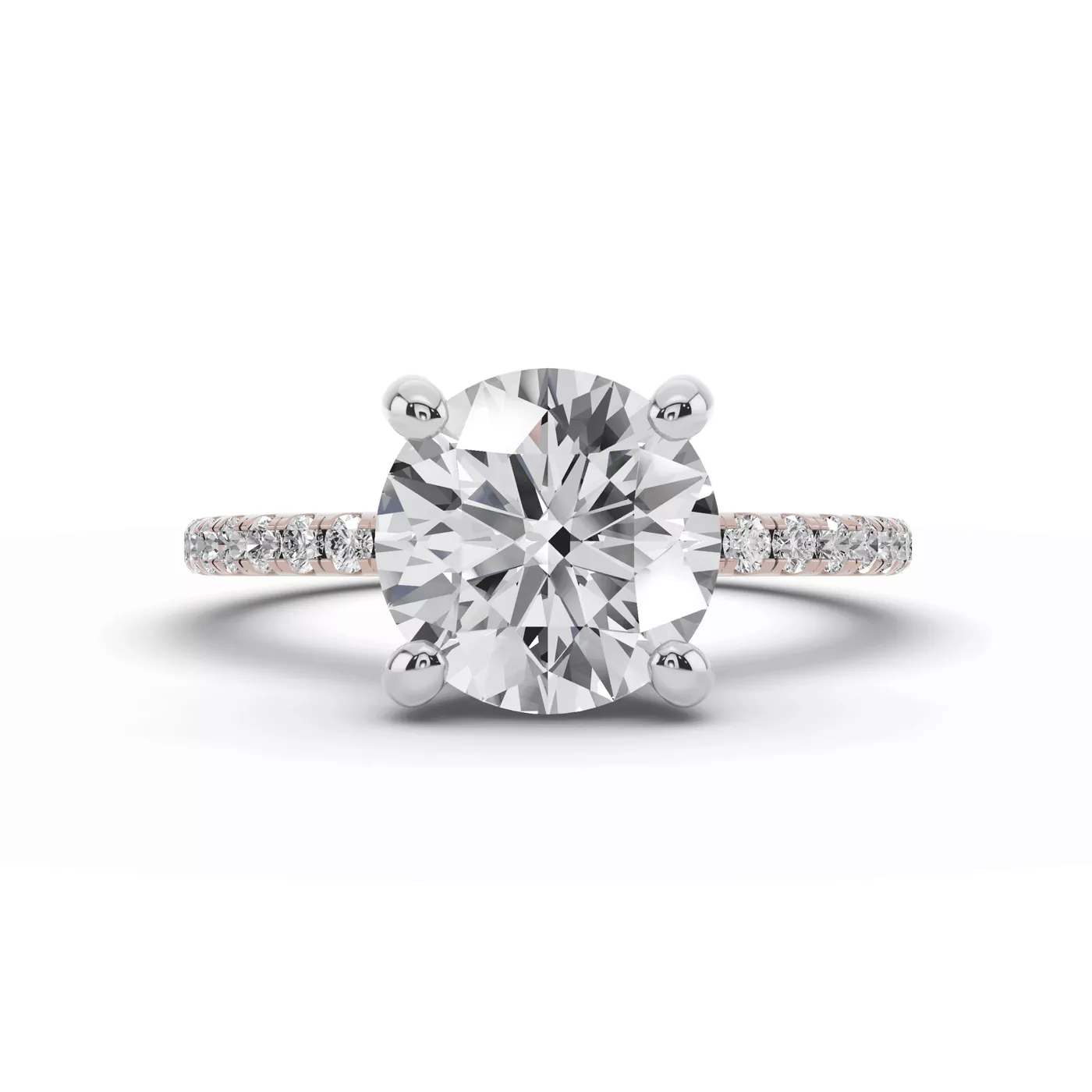 Hidden Halo Detail 14K Rose Gold Engagement Ring