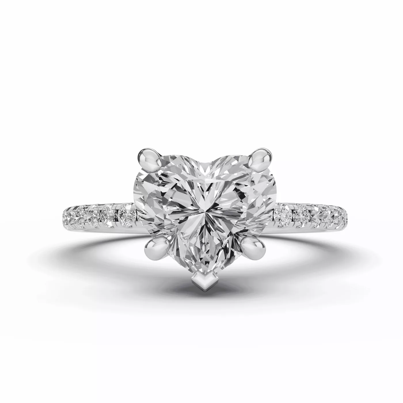Hidden Halo Detail 14K White Gold Engagement Ring
