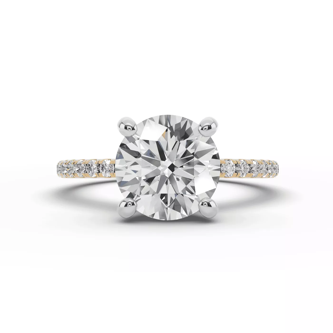 Hidden Halo Detail 14K Yellow Gold Engagement Ring