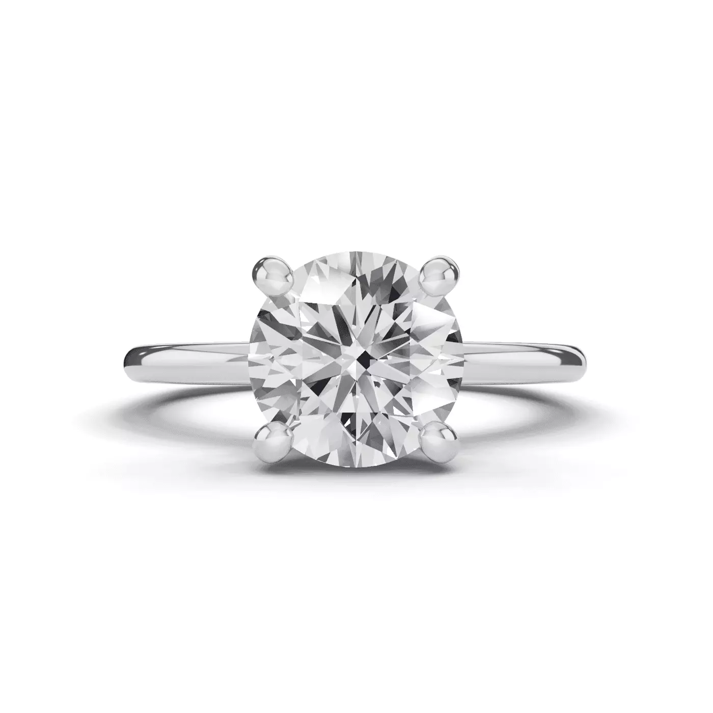 Concealed Halo Sparkle 18K White Gold Engagement Ring