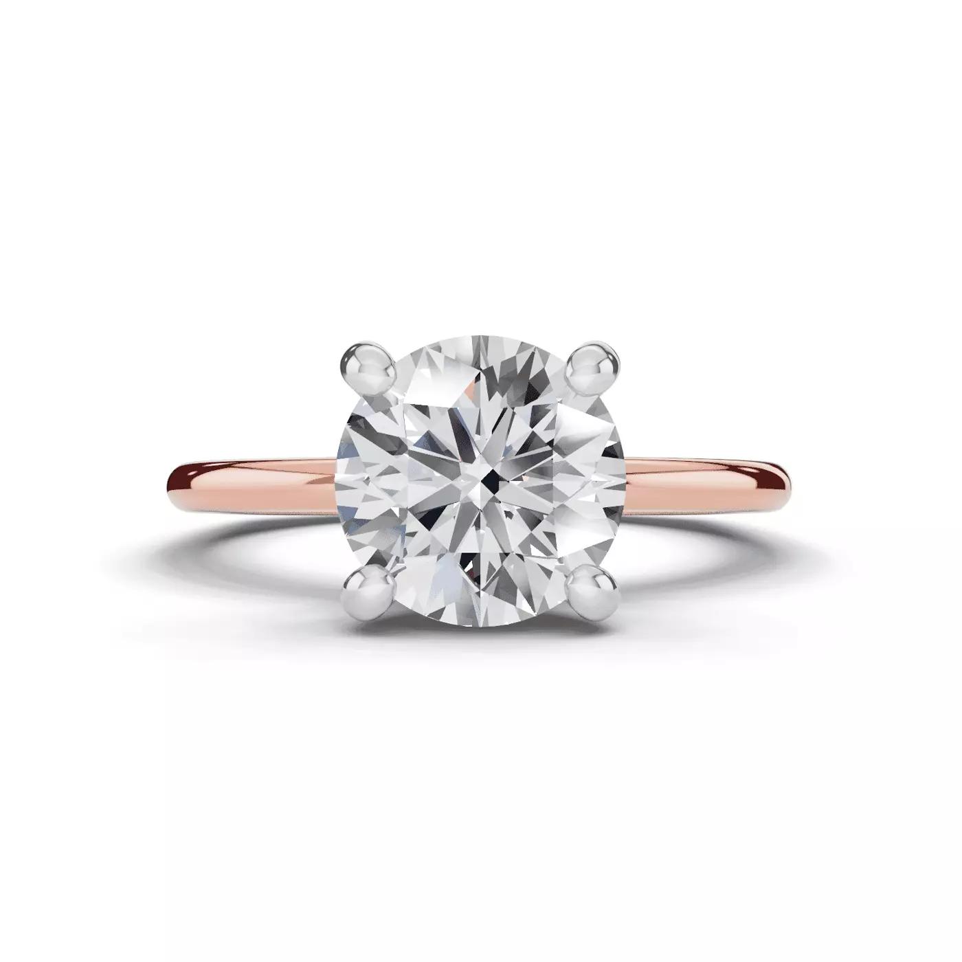 Concealed Halo Sparkle 14K Rose Gold Engagement Ring