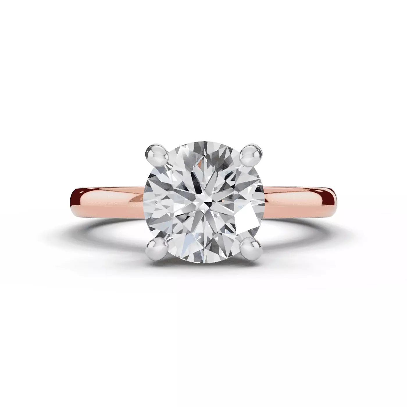 Concealed Halo Sparkle 14K Rose Gold Engagement Ring