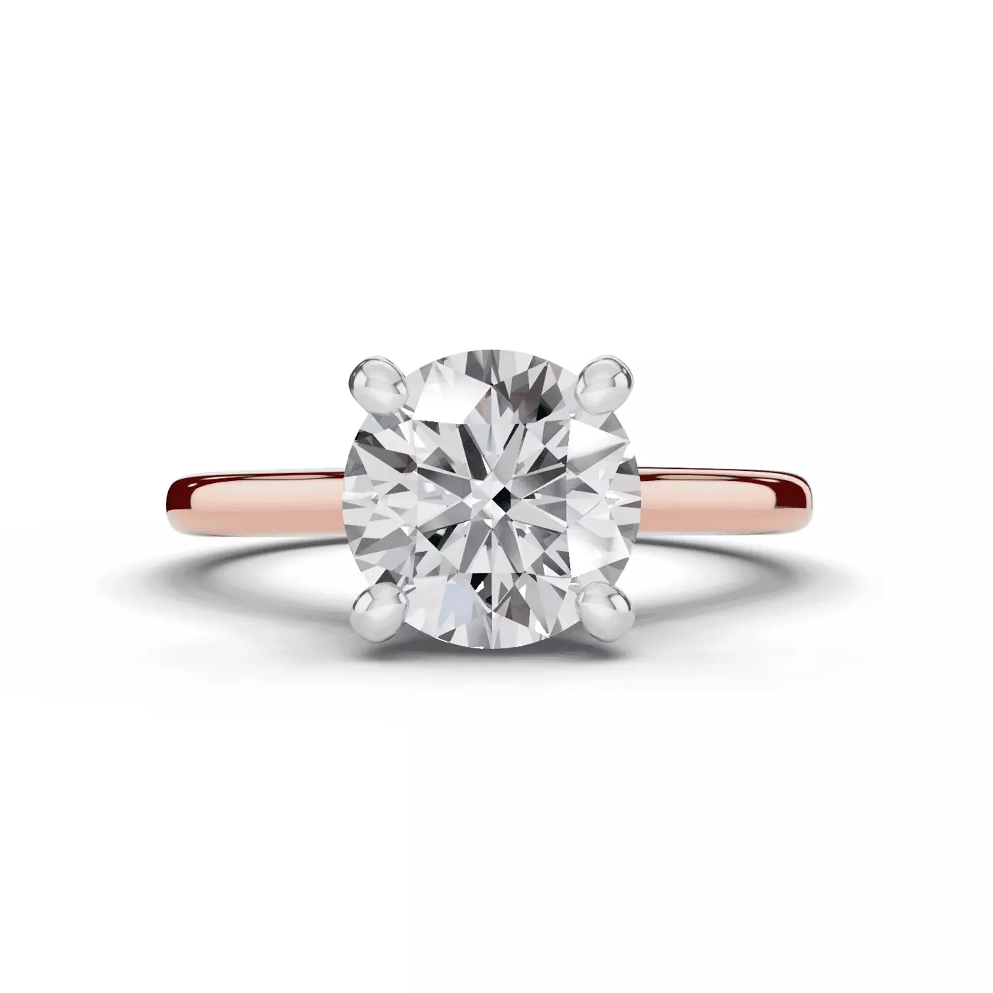 Cathedral Profile 18K Rose Gold Engagement Ring