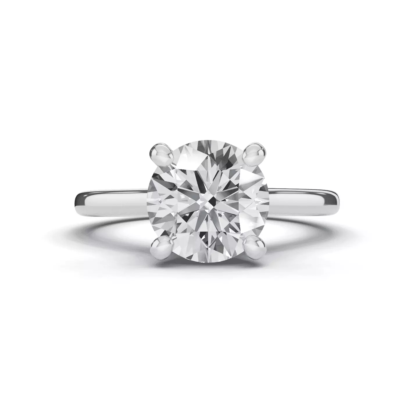 Cathedral Profile 18K White Gold Engagement Ring