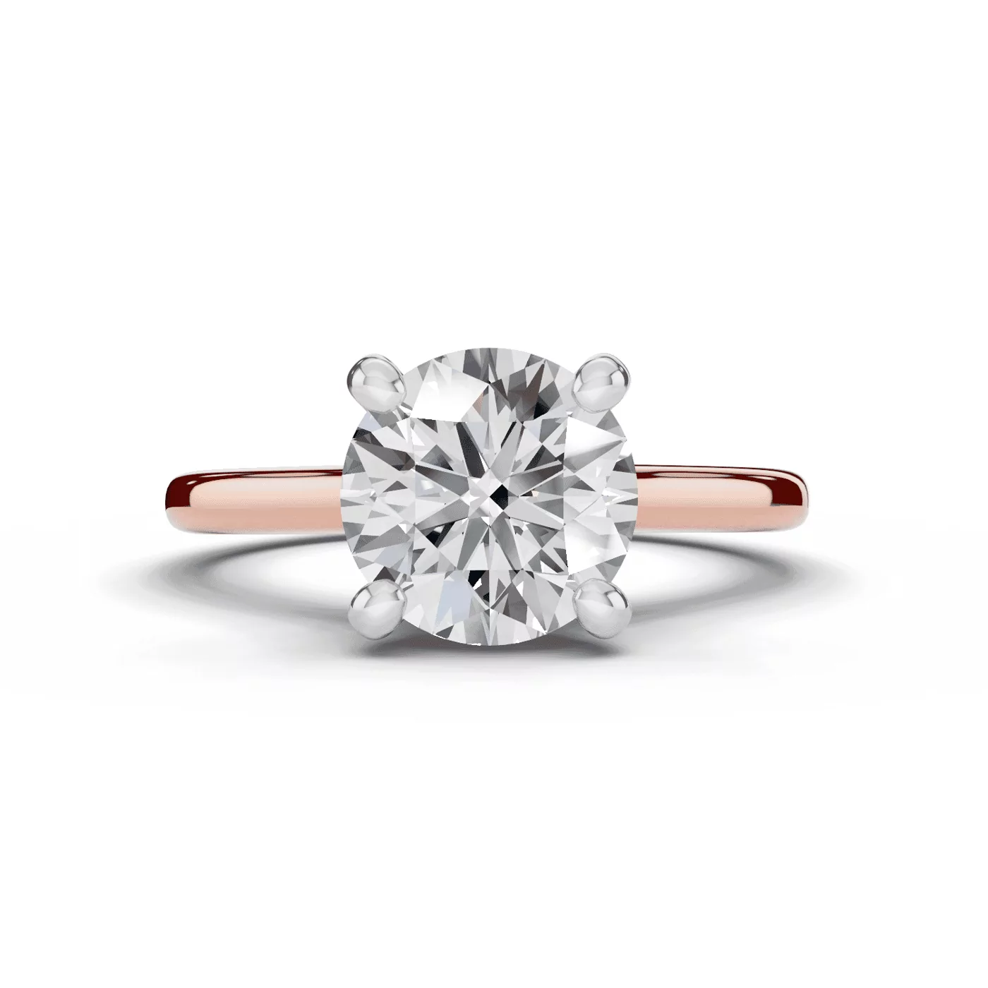 Cathedral Profile 14K Rose Gold Engagement Ring