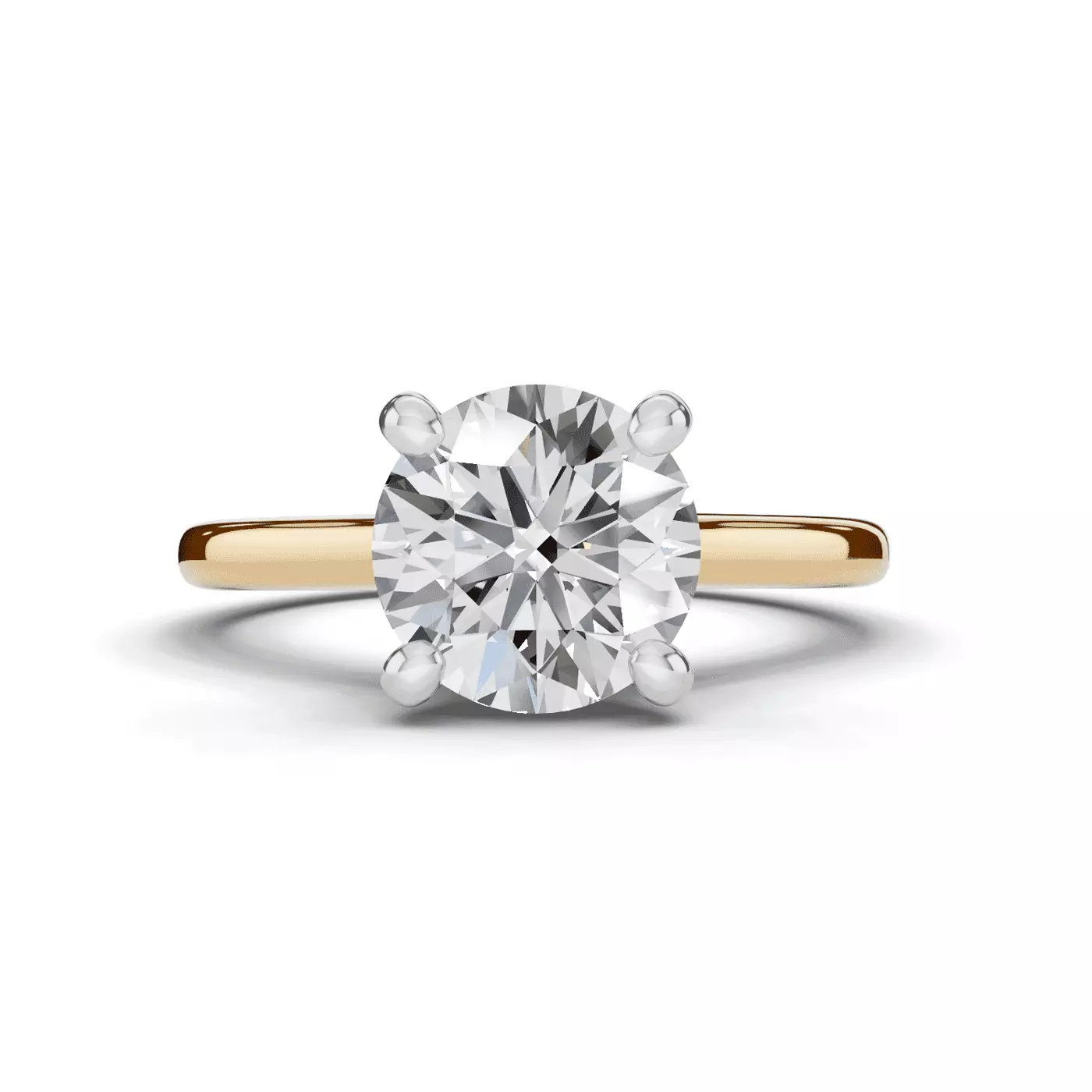 Cathedral Profile 14K Yellow Gold Engagement Ring