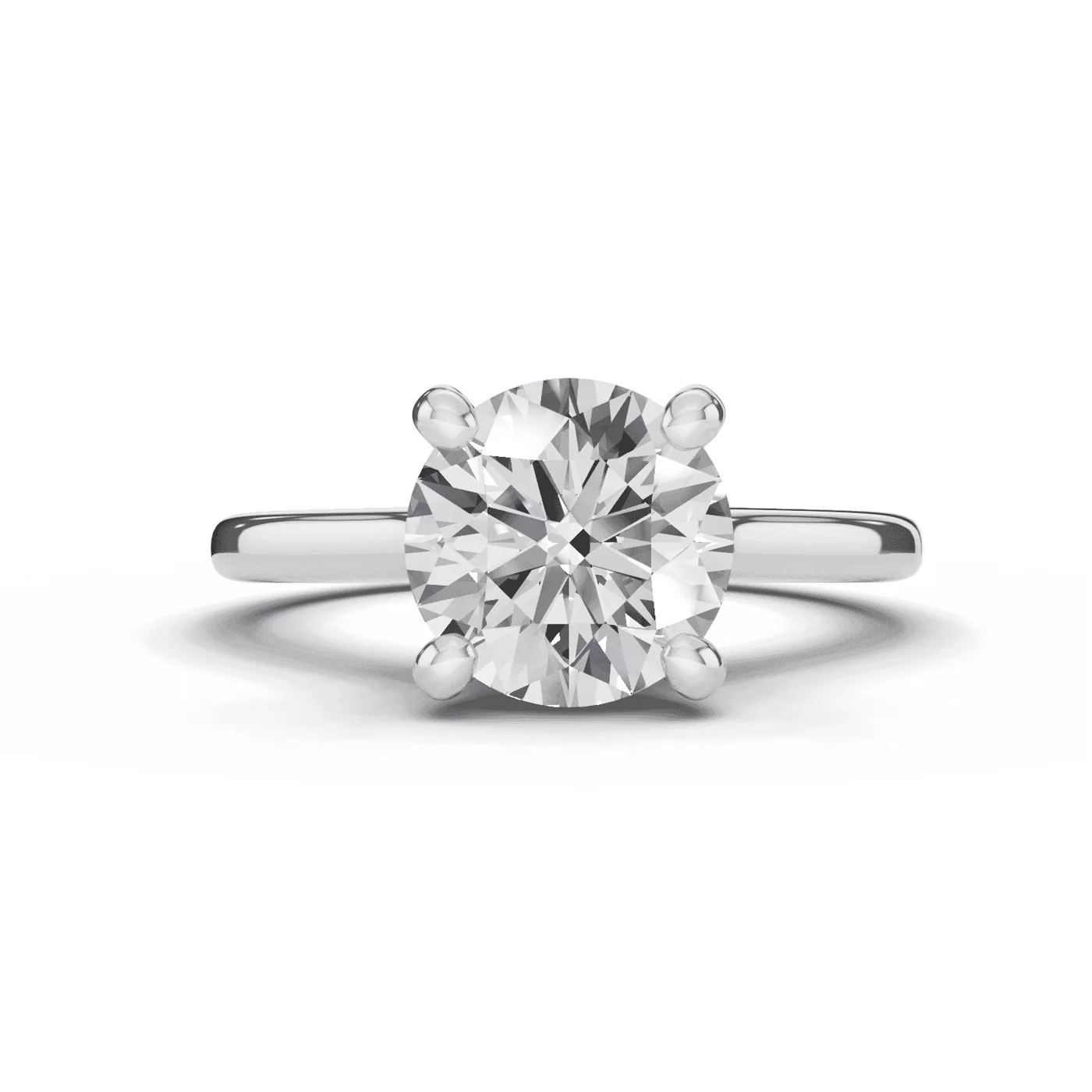 Hidden Halo Sparkle 18K White Gold Engagement Ring