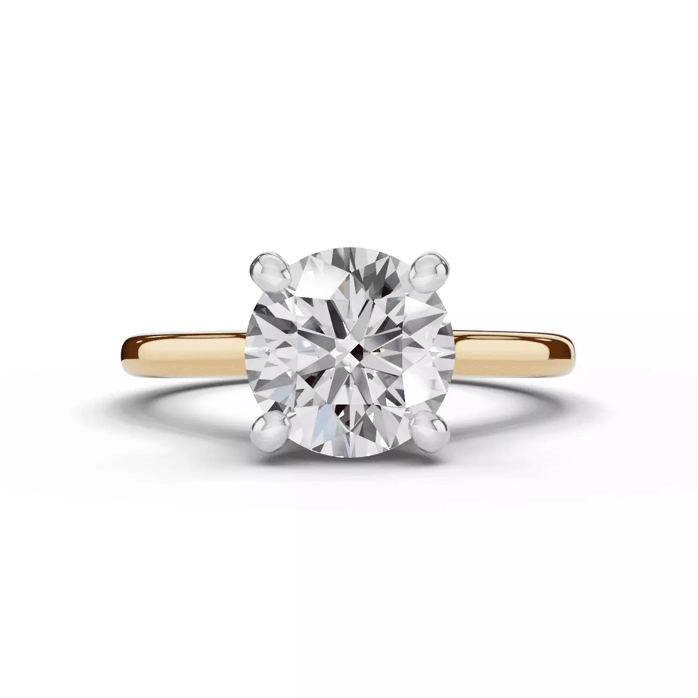 Hidden Halo Sparkle 18K Yellow Gold Engagement Ring