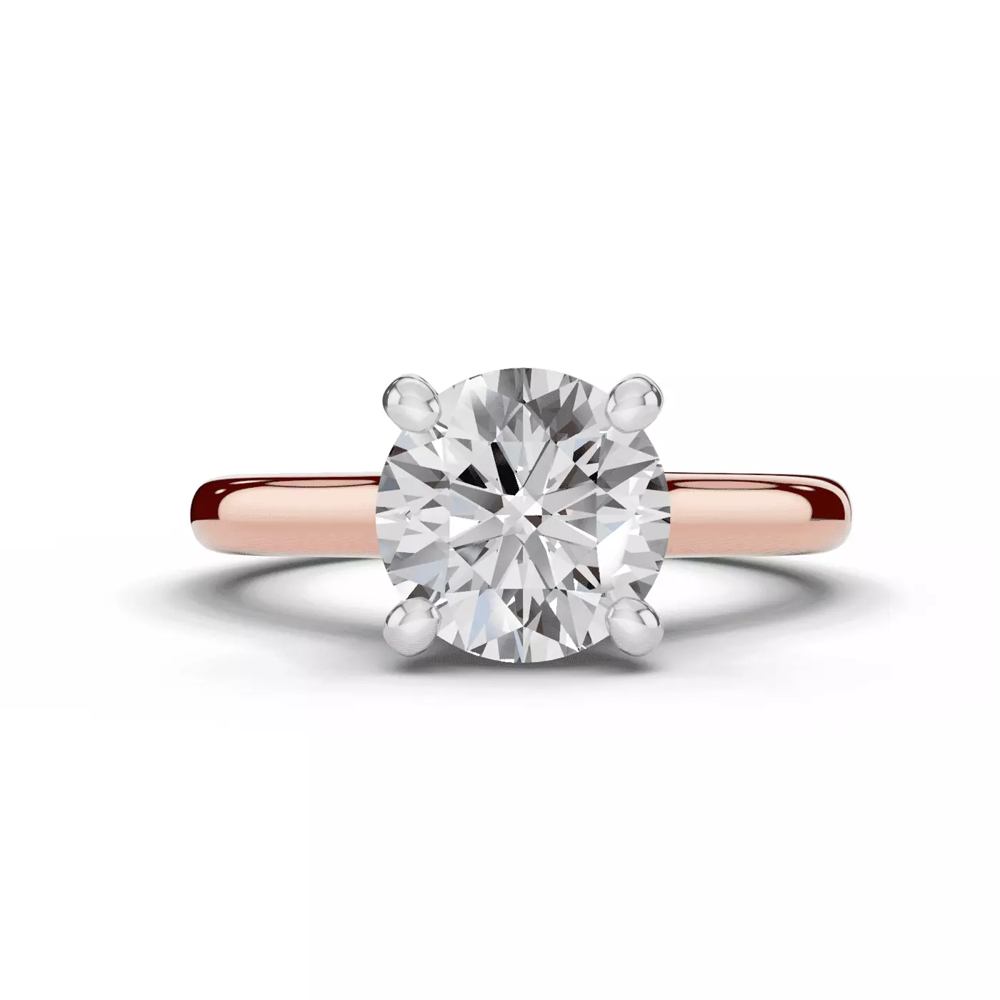Hidden Halo Sparkle 18K Rose Gold Engagement Ring