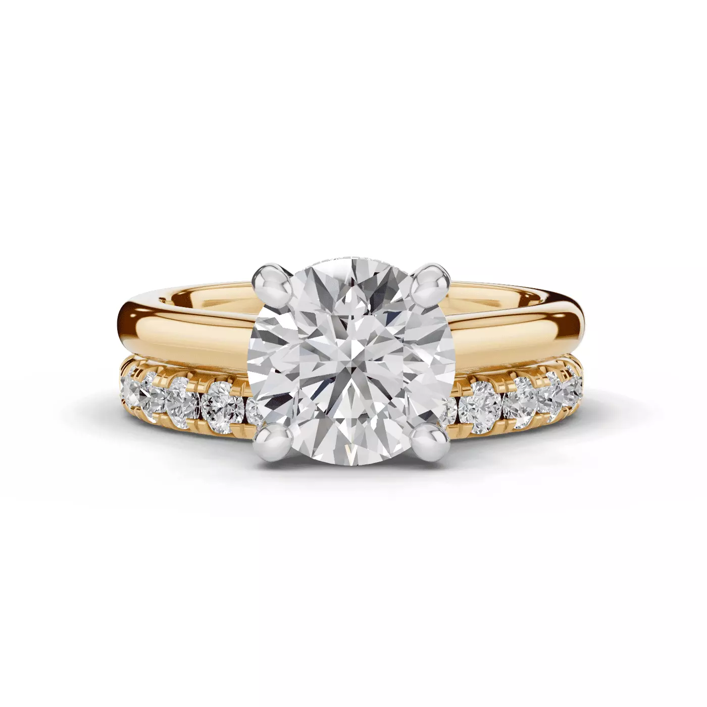 HALO TORNADE ゴールドリム 26インチ(2本セット) Tradition Hidden Halo Cathedral Engagement Ring (2.7mm) - 14K