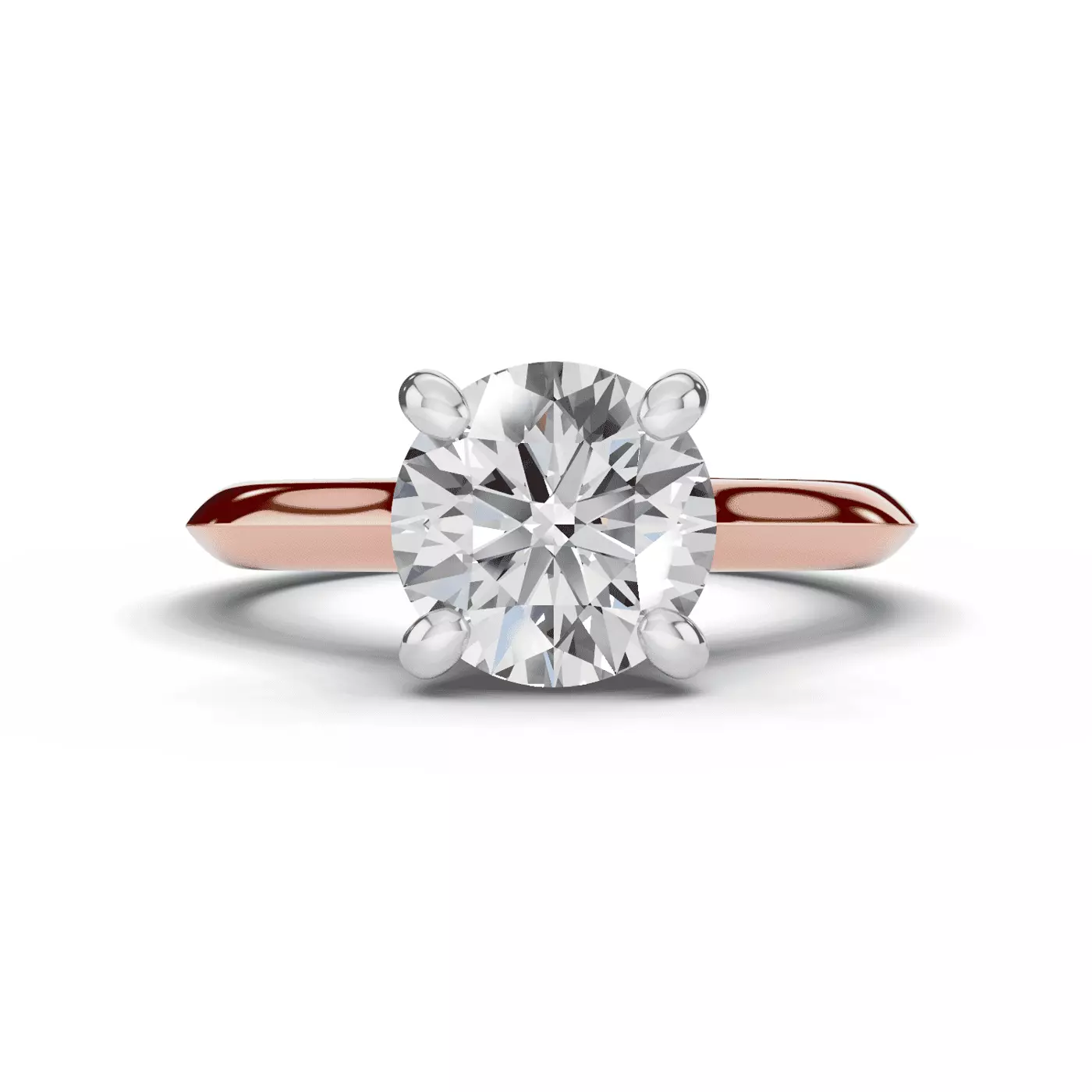 Concealed Halo Sparkle 18K Rose Gold Engagement Ring