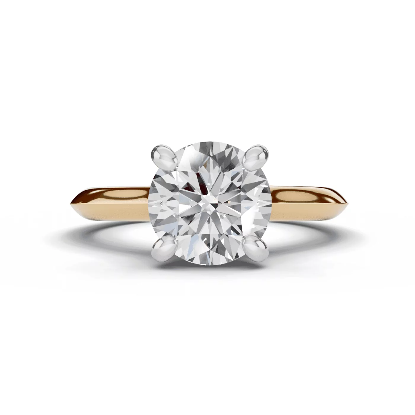 Concealed Halo Sparkle 18K Yellow Gold Engagement Ring