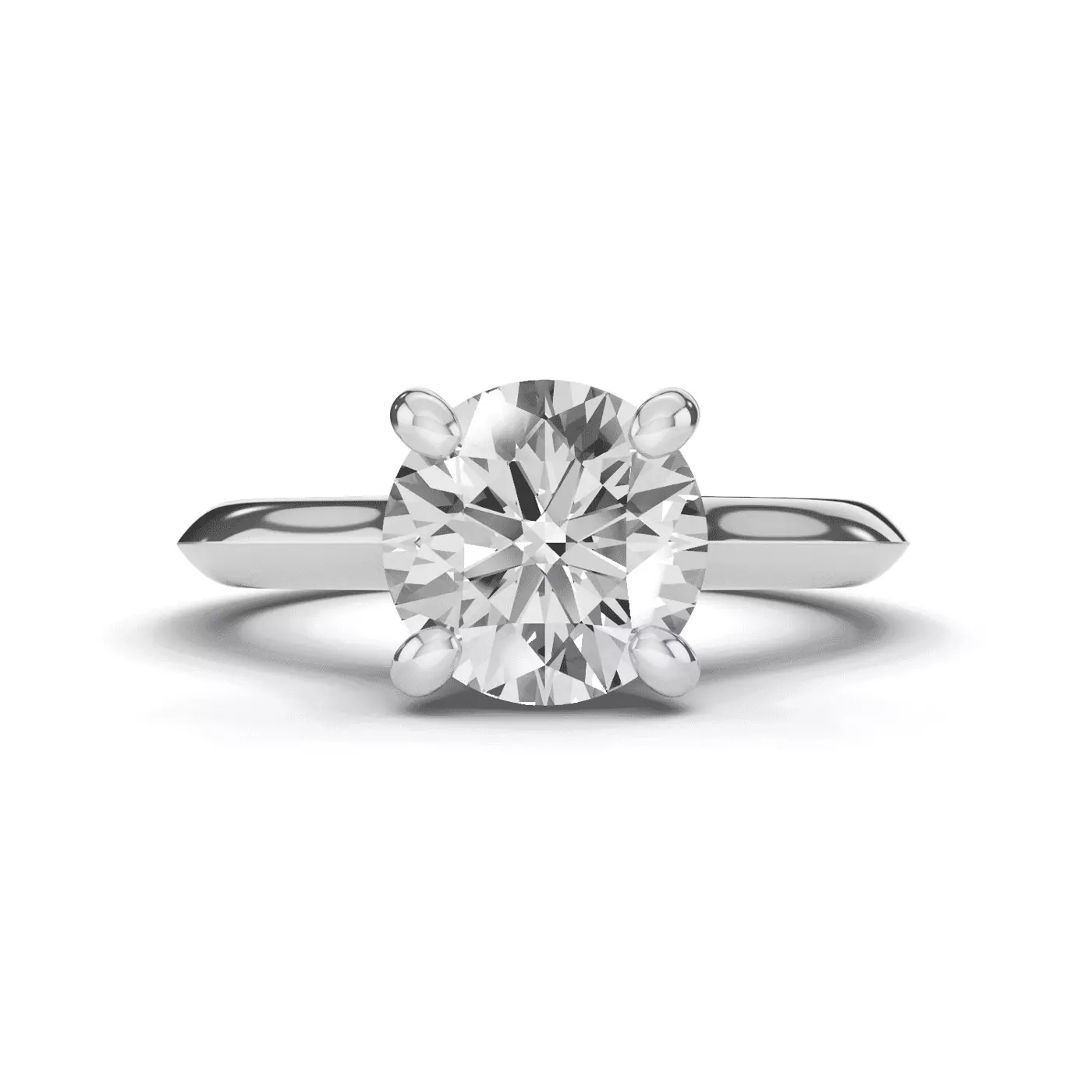 Concealed Halo Sparkle 14K White Gold Engagement Ring