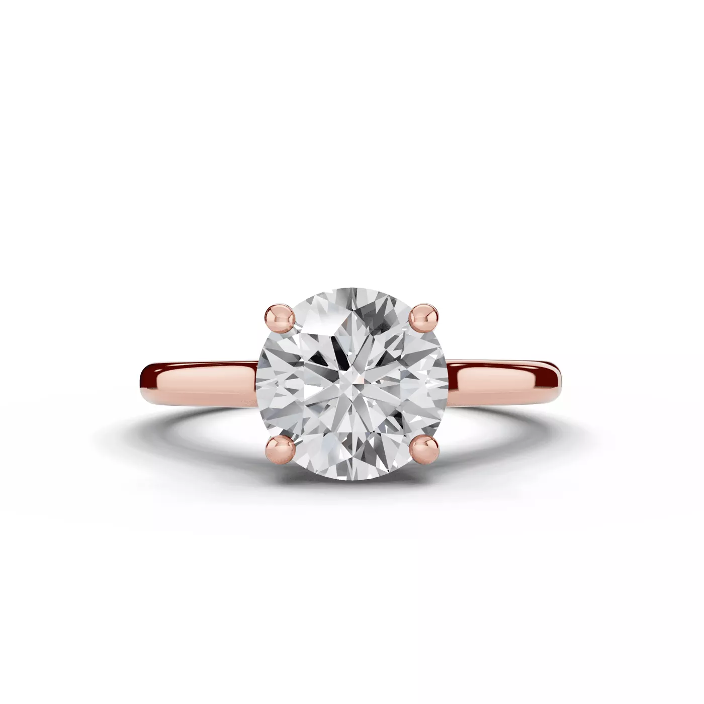 Pure Solitaire Focus 18K Rose Gold Engagement Ring