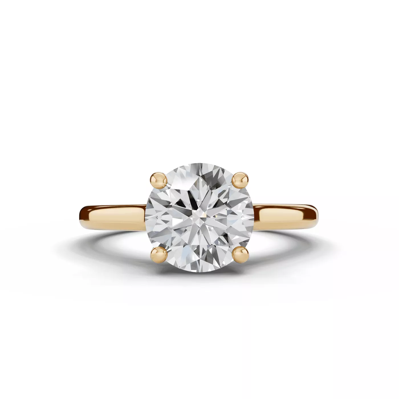Pure Solitaire Focus 14K Yellow Gold Engagement Ring