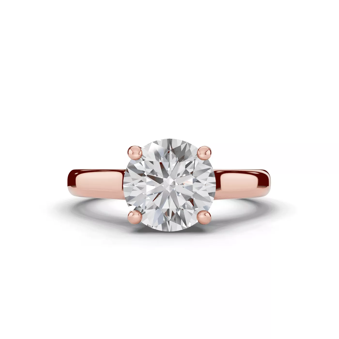 Cathedral Profile 18K Rose Gold Engagement Ring