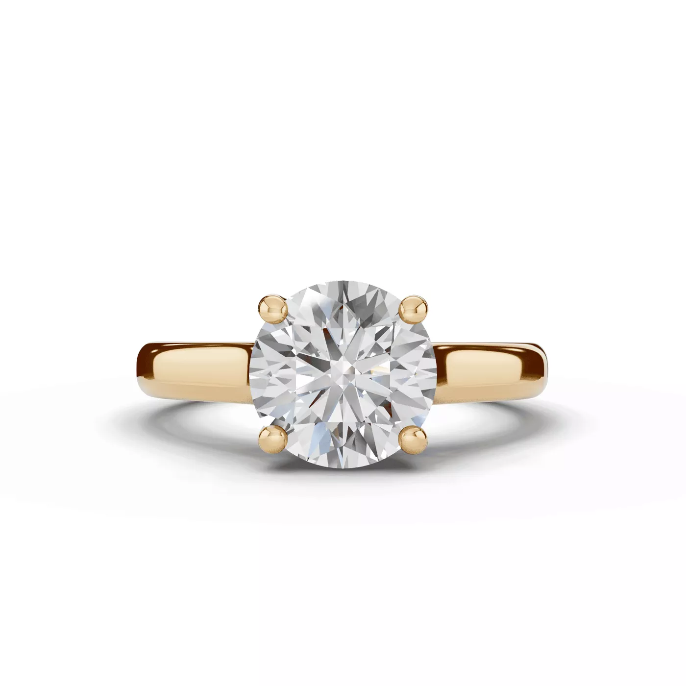 Cathedral Profile 18K Yellow Gold Engagement Ring
