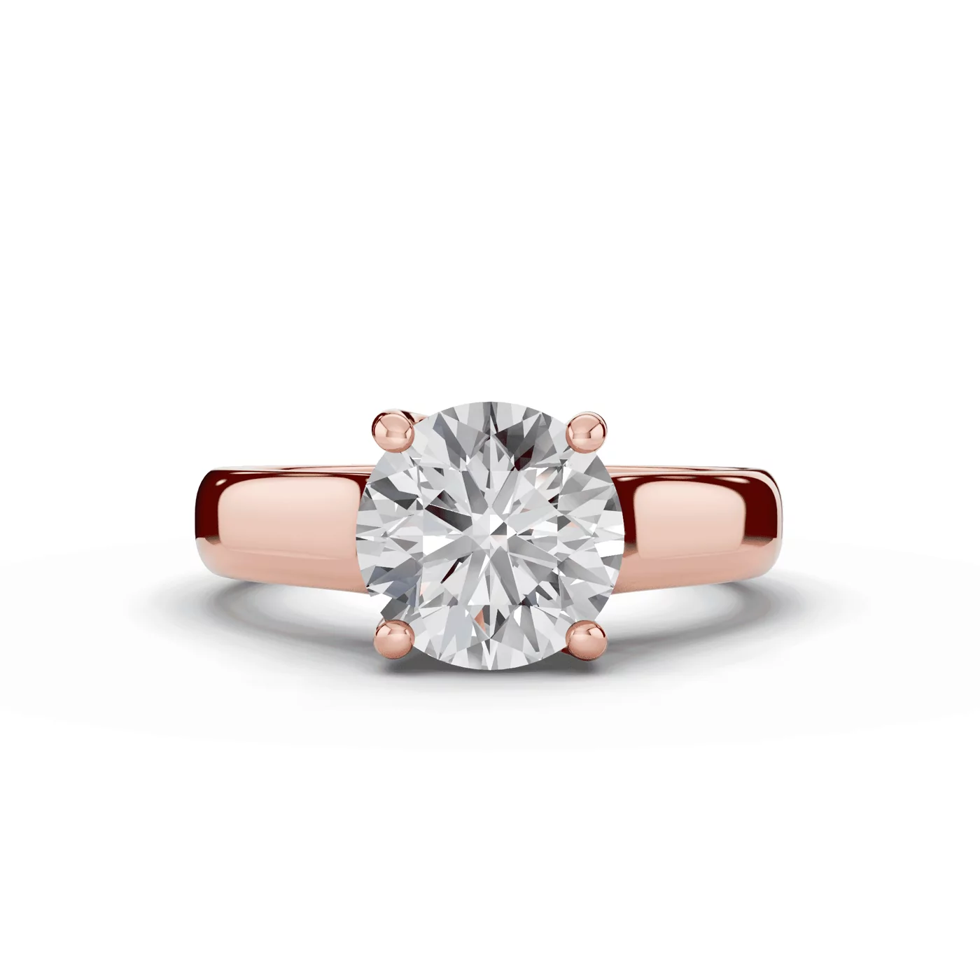 Cathedral Silhouette 18K Rose Gold Engagement Ring