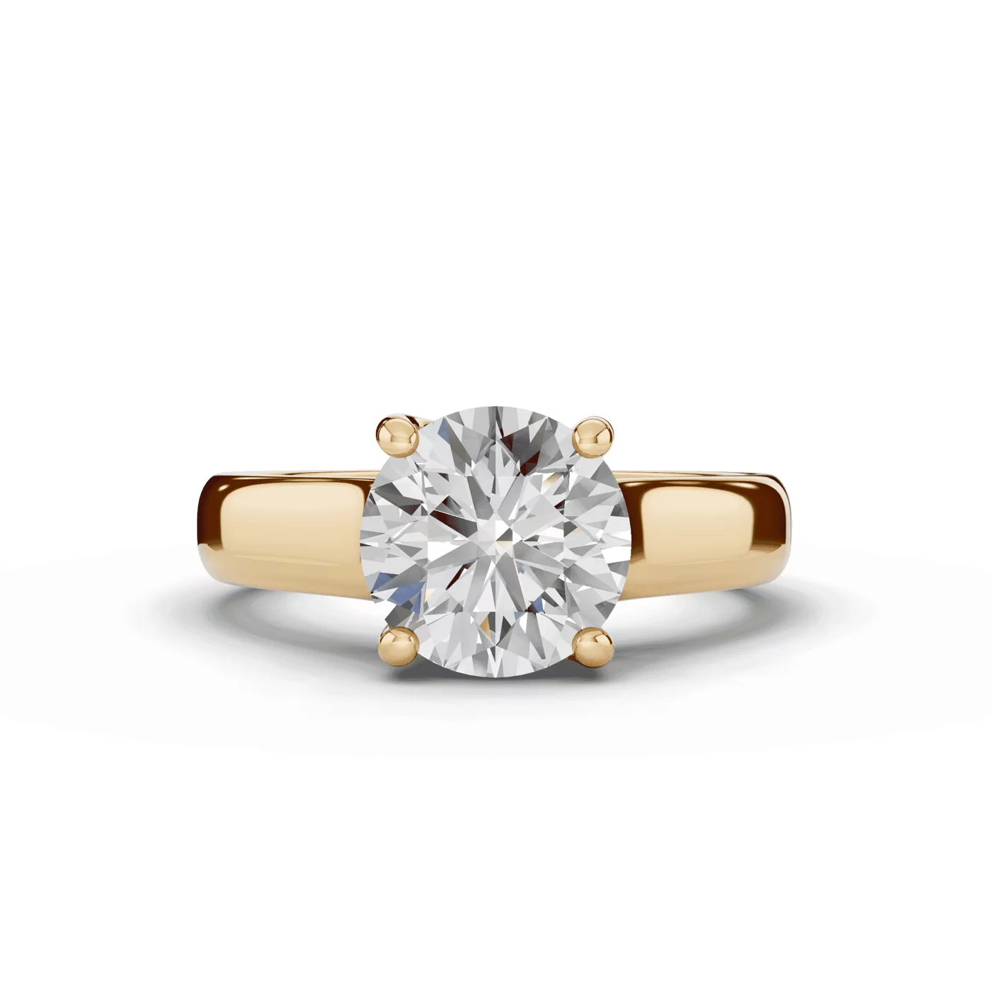 Cathedral Silhouette 18K Yellow Gold Engagement Ring