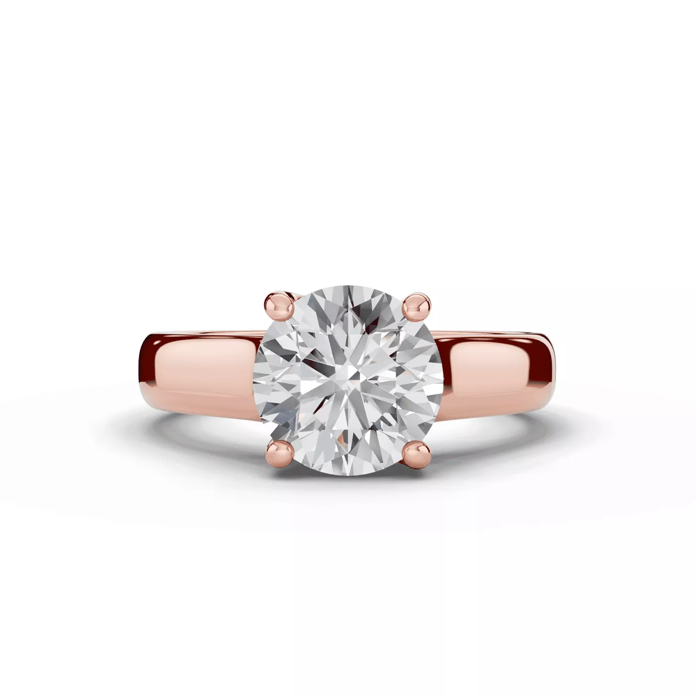Cathedral Silhouette 14K Rose Gold Engagement Ring