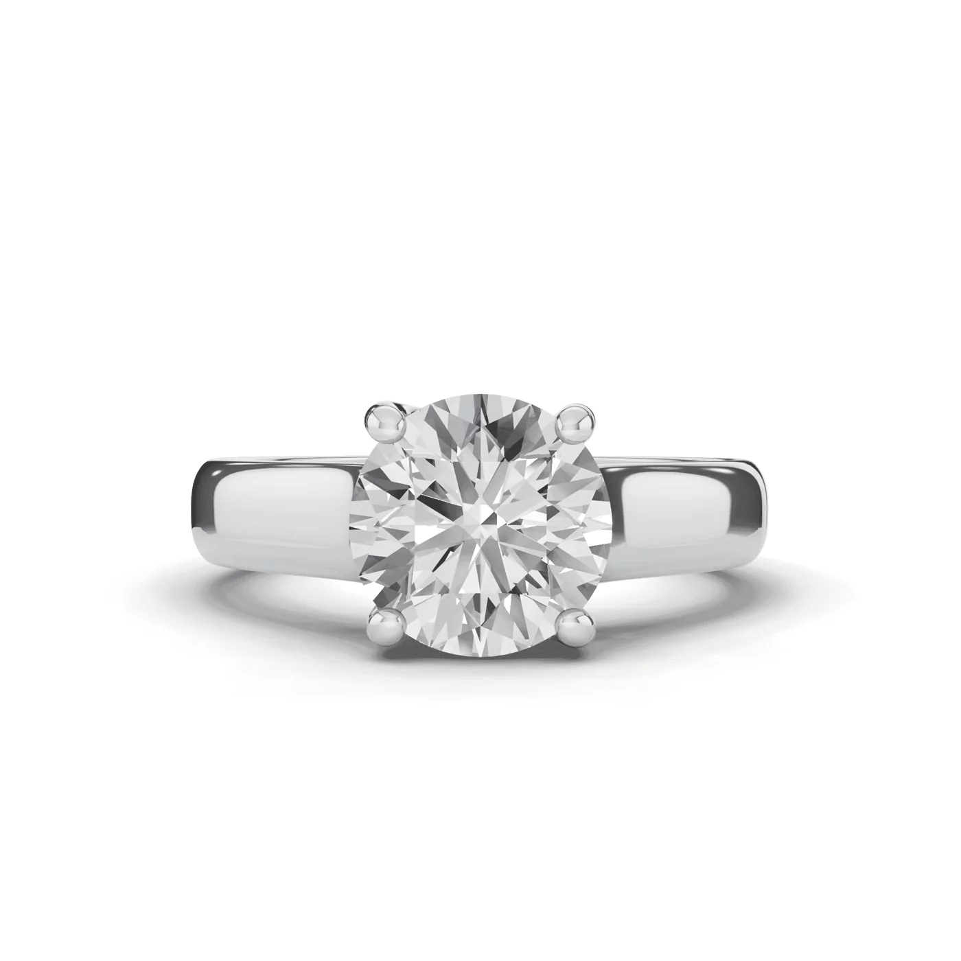 Cathedral Silhouette 14K White Gold Engagement Ring