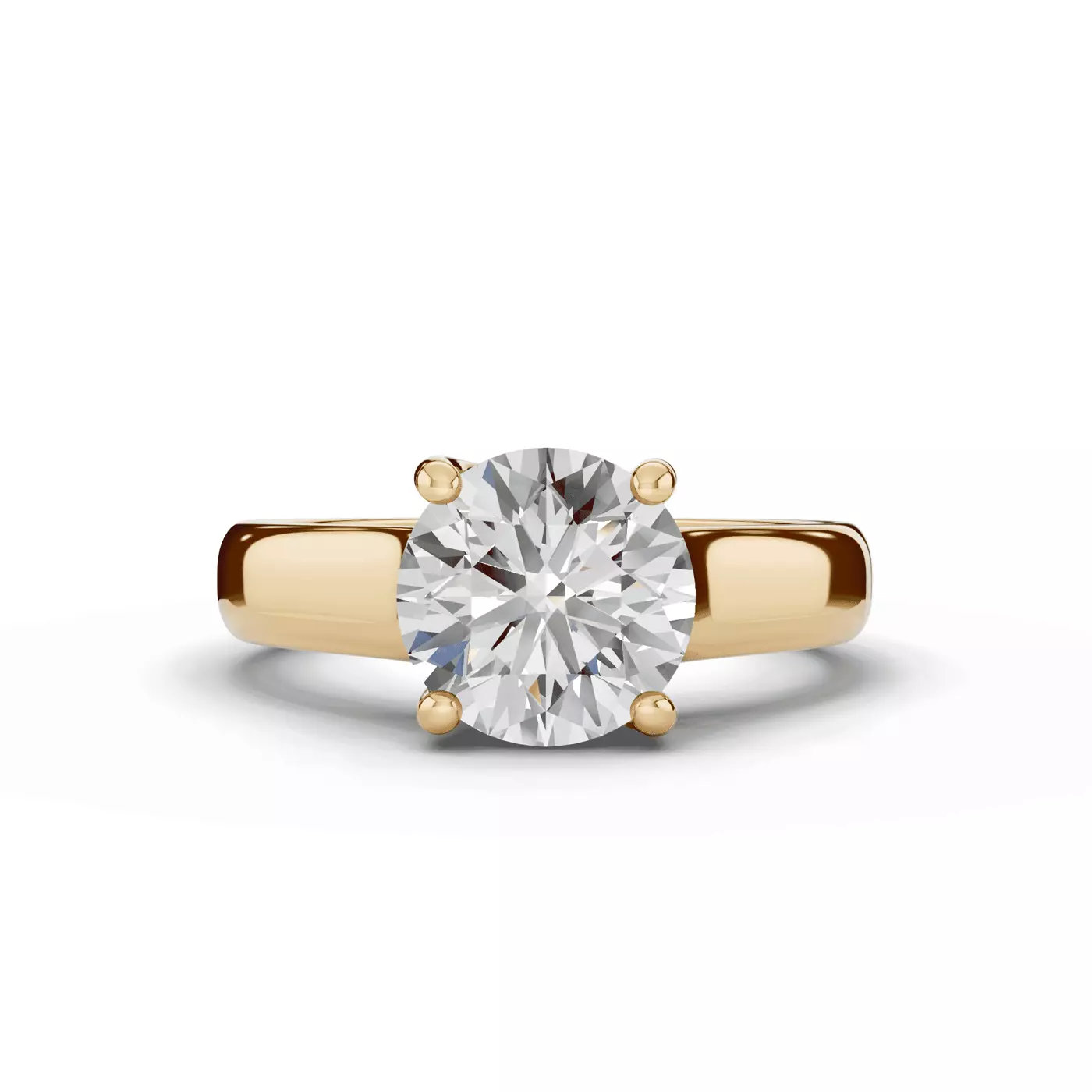 Cathedral Silhouette 14K Yellow Gold Engagement Ring