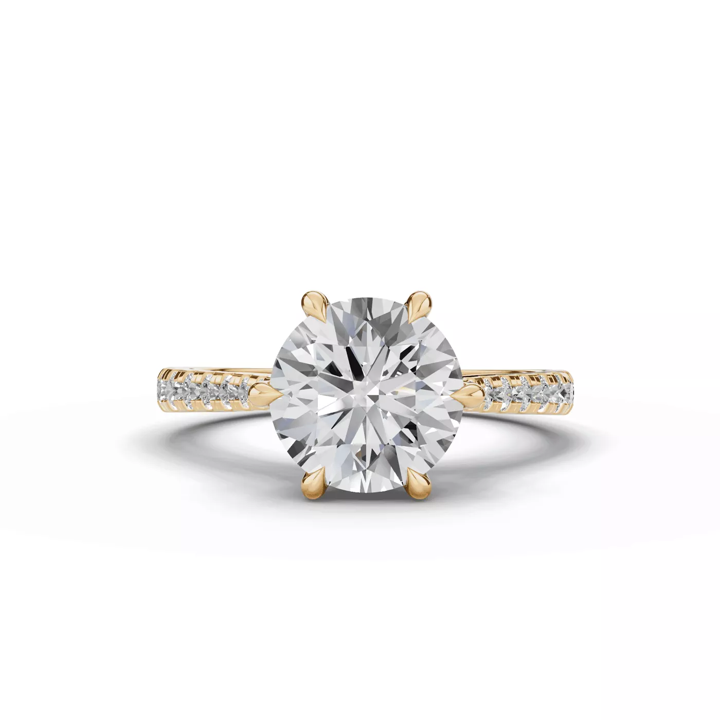 Cathedral Profile 14K Yellow Gold Engagement Ring
