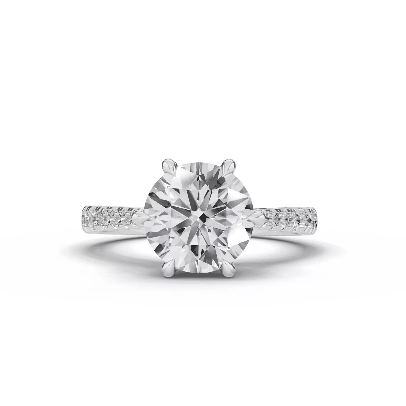 Cathedral Profile Platinum Engagement Ring