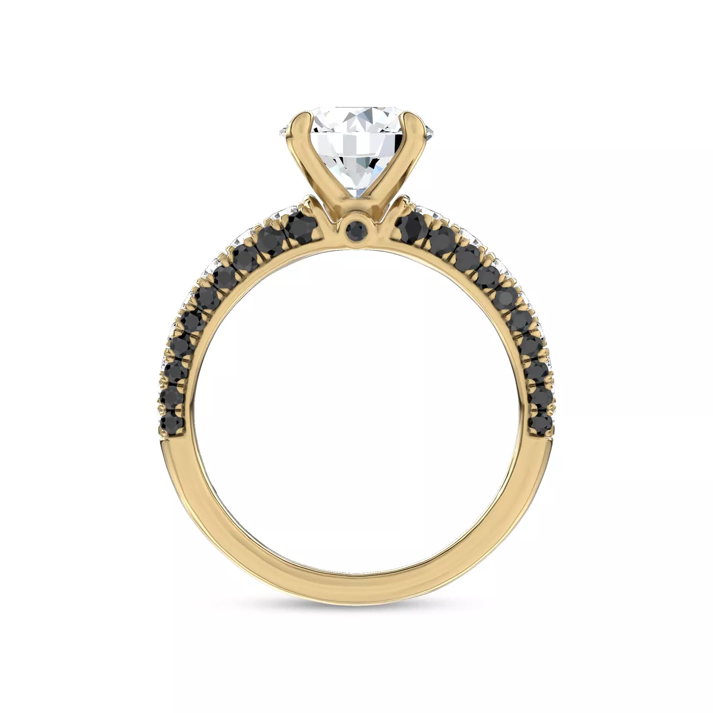 Midnight Noir Lab Engagement Ring by Christian Siriano - 18K