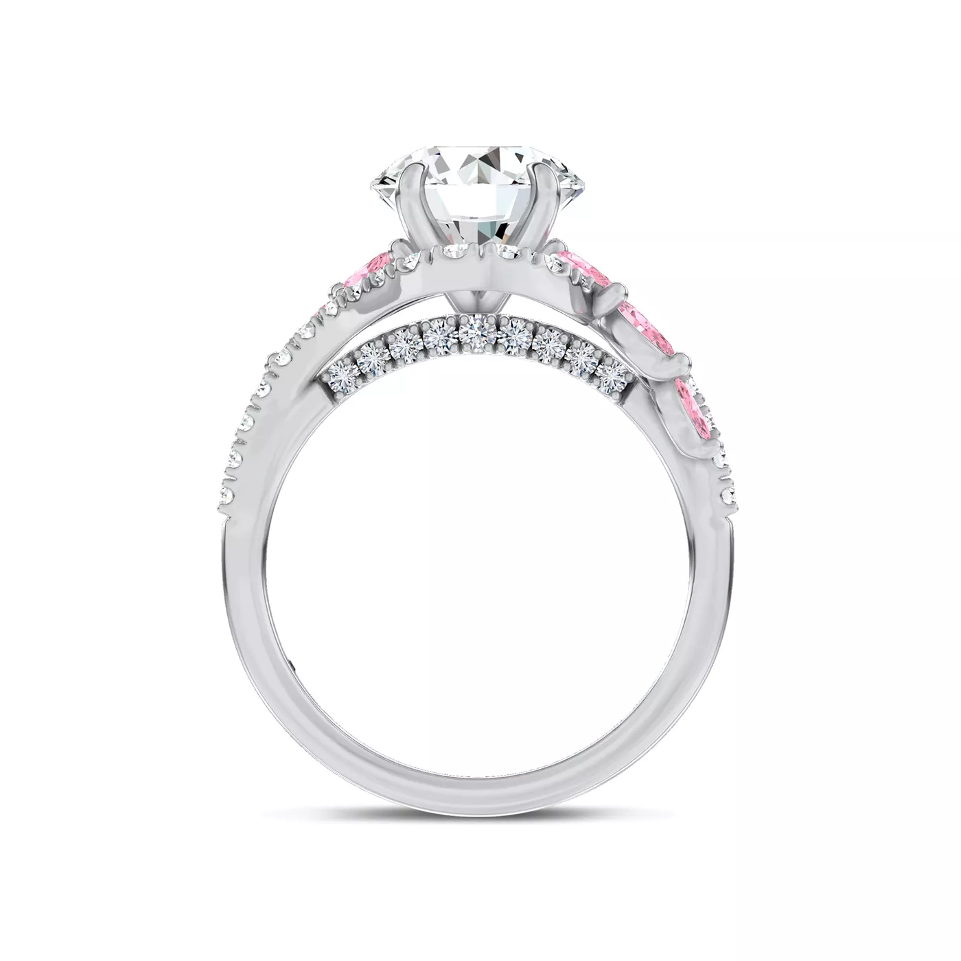Envol Lab Pink Sapphire Accented Engagement Ring by Christian