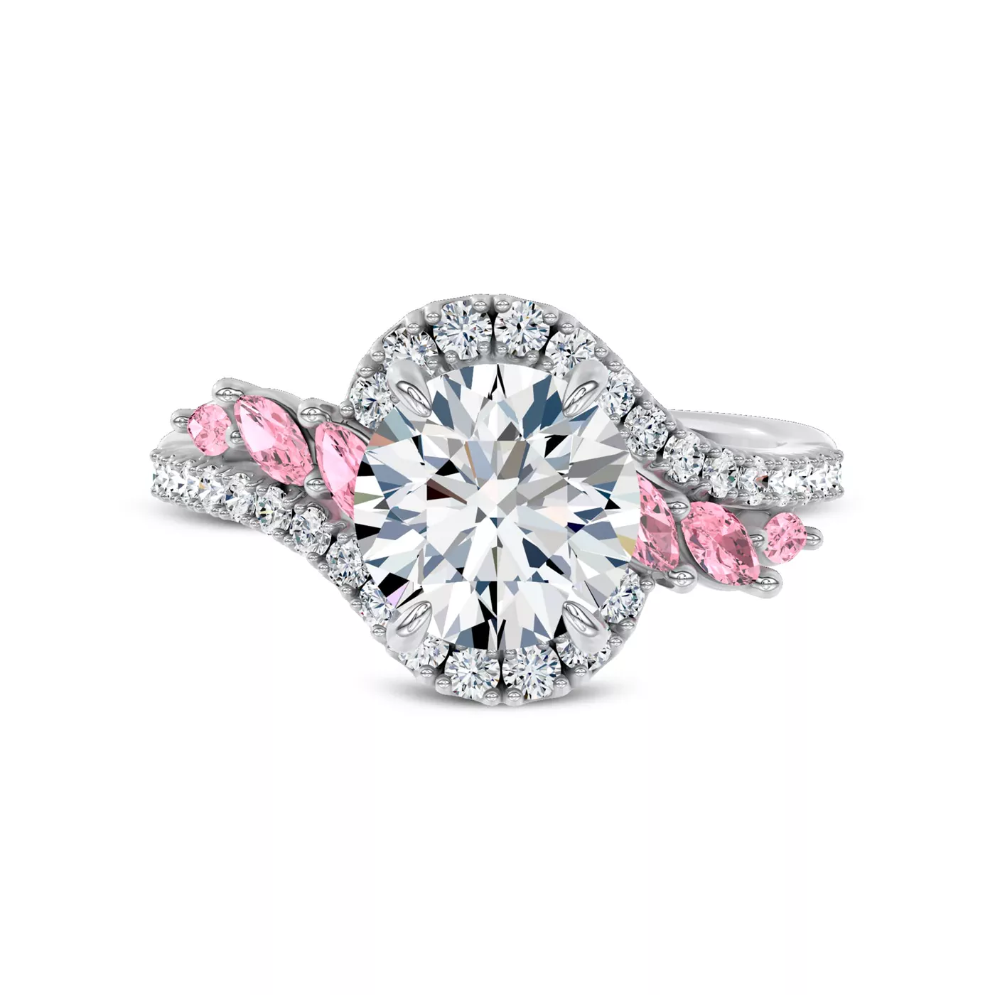 Brilliant Halo Frame Platinum Engagement Ring
