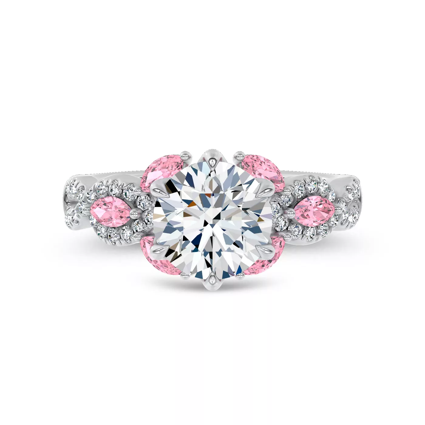 Pavé Band Platinum Engagement Ring