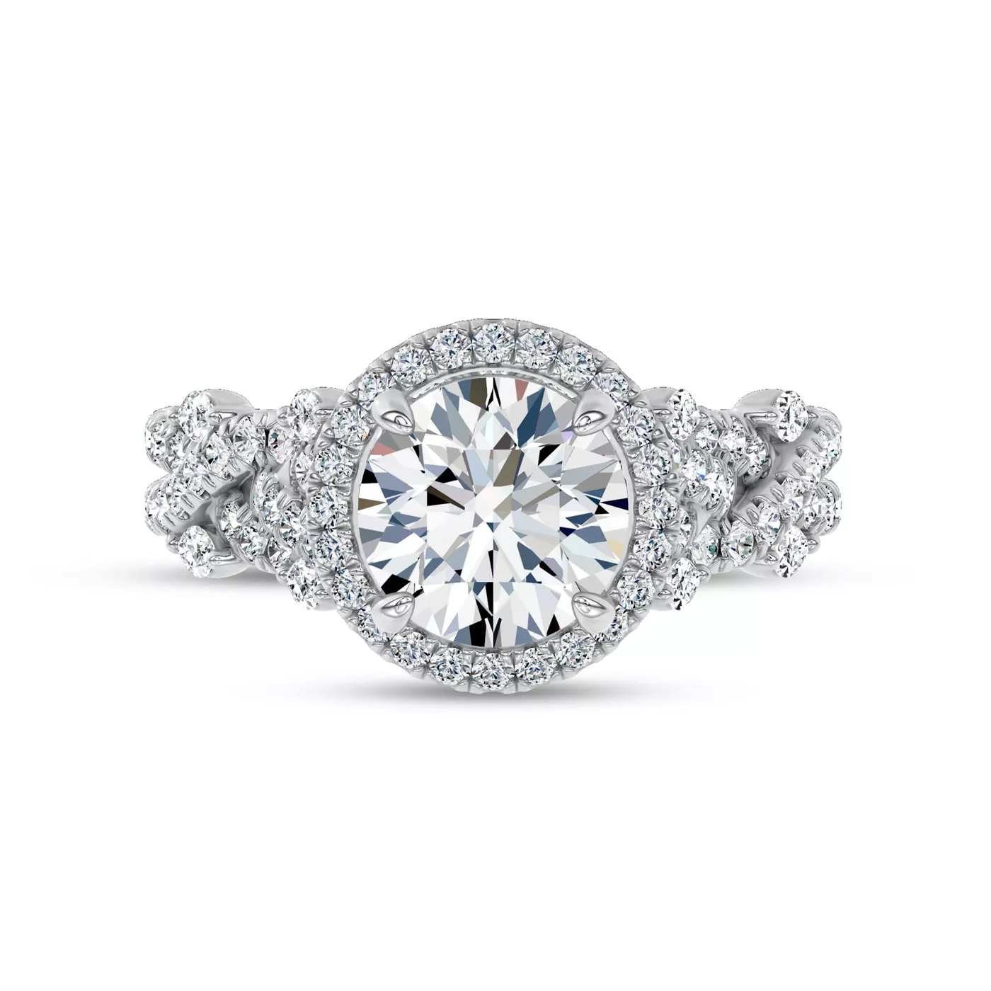 Brilliant Side Accents Platinum Engagement Ring
