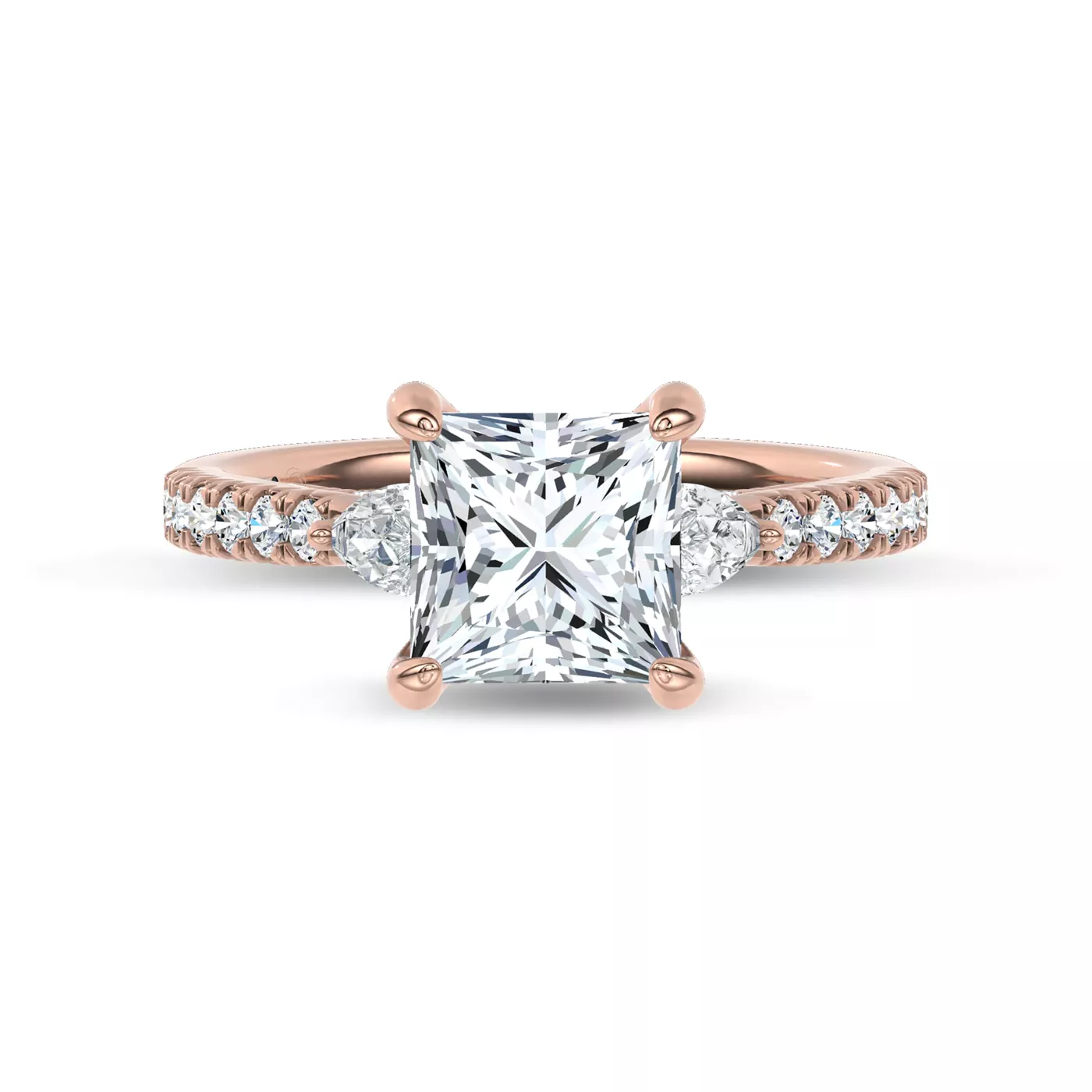 Pear Lab Sides 14K Rose Gold Engagement Ring