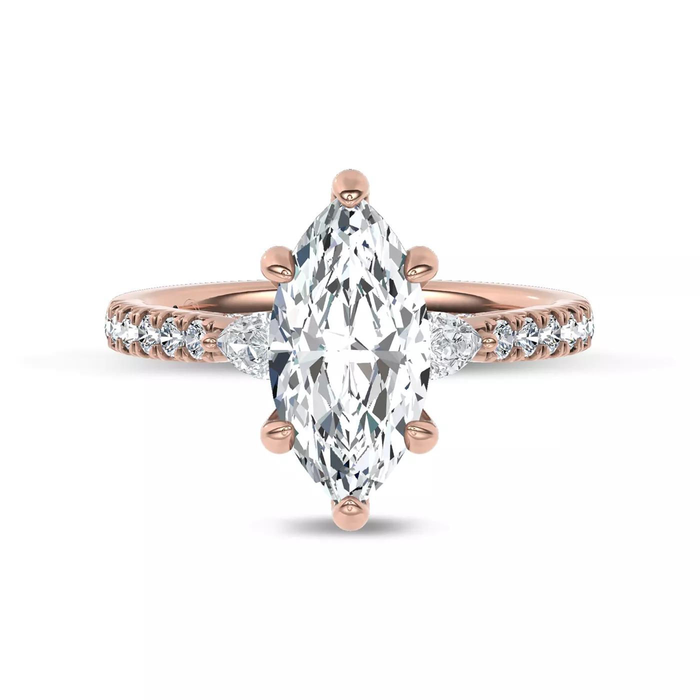 Pear Lab Sides 14K Rose Gold Engagement Ring