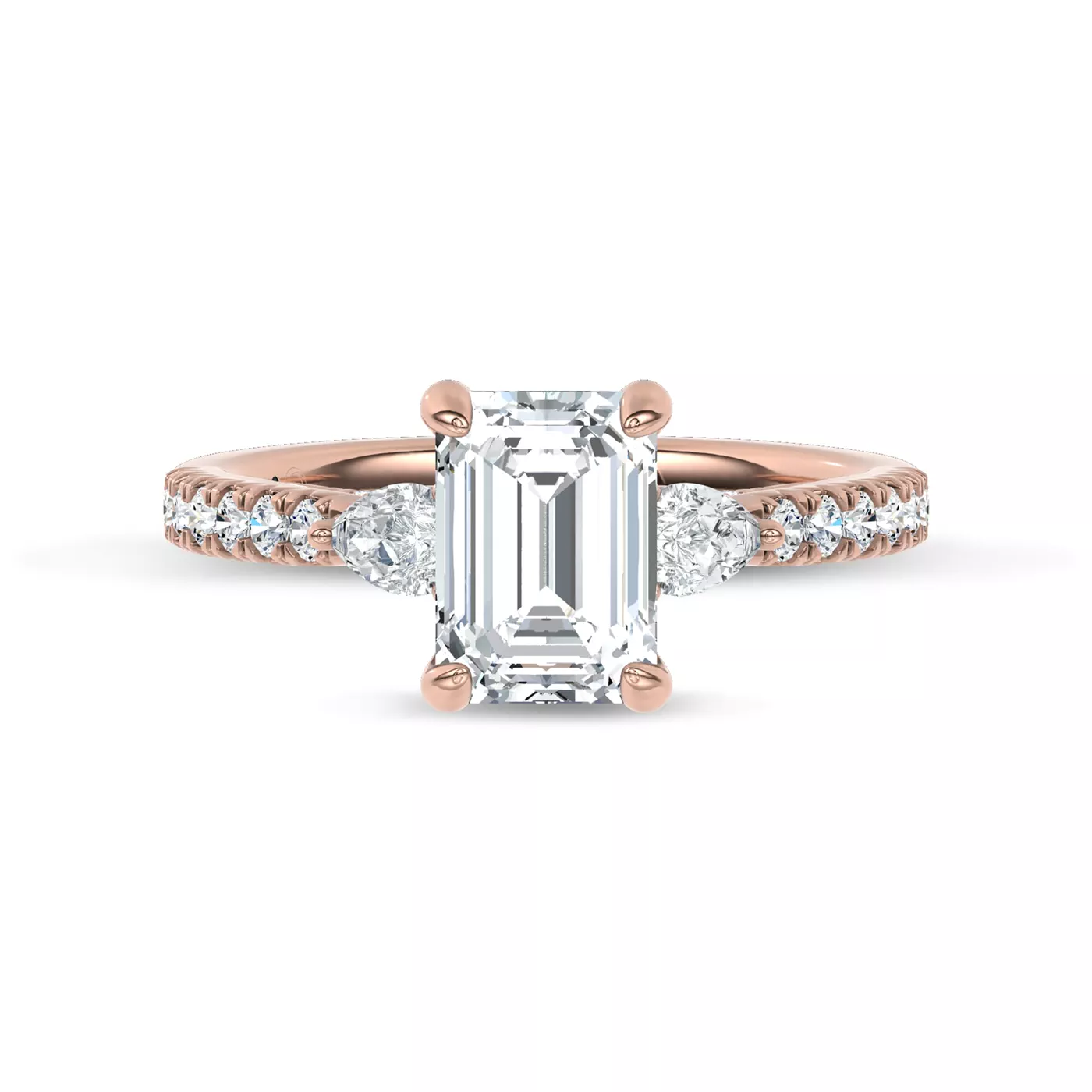 Pear Lab Sides 14K Rose Gold Engagement Ring