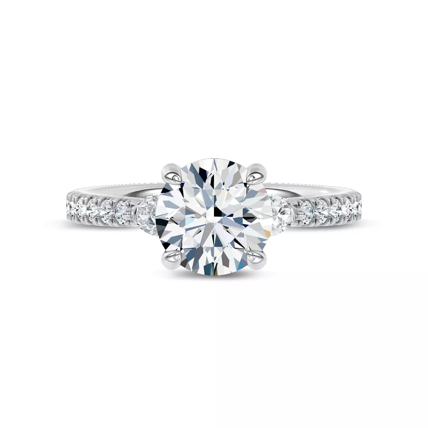 Pear Lab Sides 14K White Gold Engagement Ring